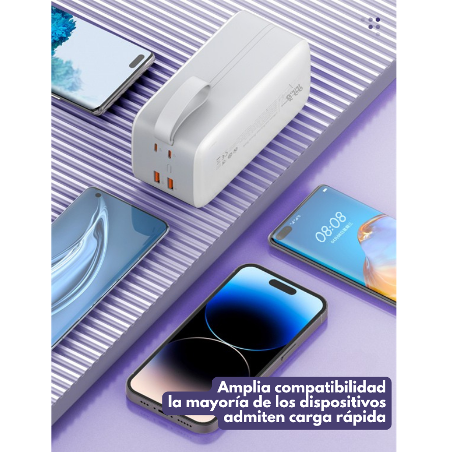 Power bank LDNIO PQ50 50000mAh con carga rápida y cables integrados – venta en Chile