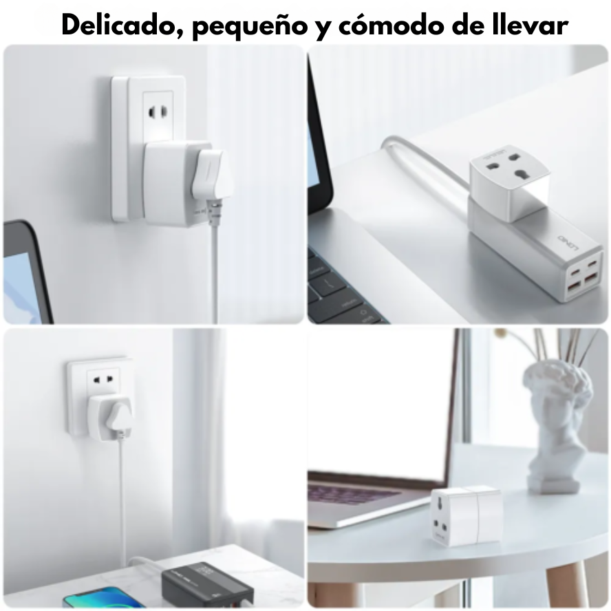 Adaptador de viaje universal LDNIO Z4 compatible con más de 150 países, seguro y compacto