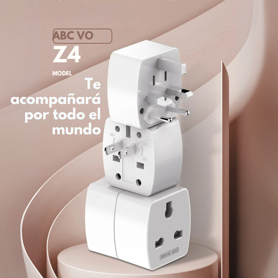 Adaptador de viaje universal LDNIO Z4 compatible con más de 150 países, seguro y compacto
