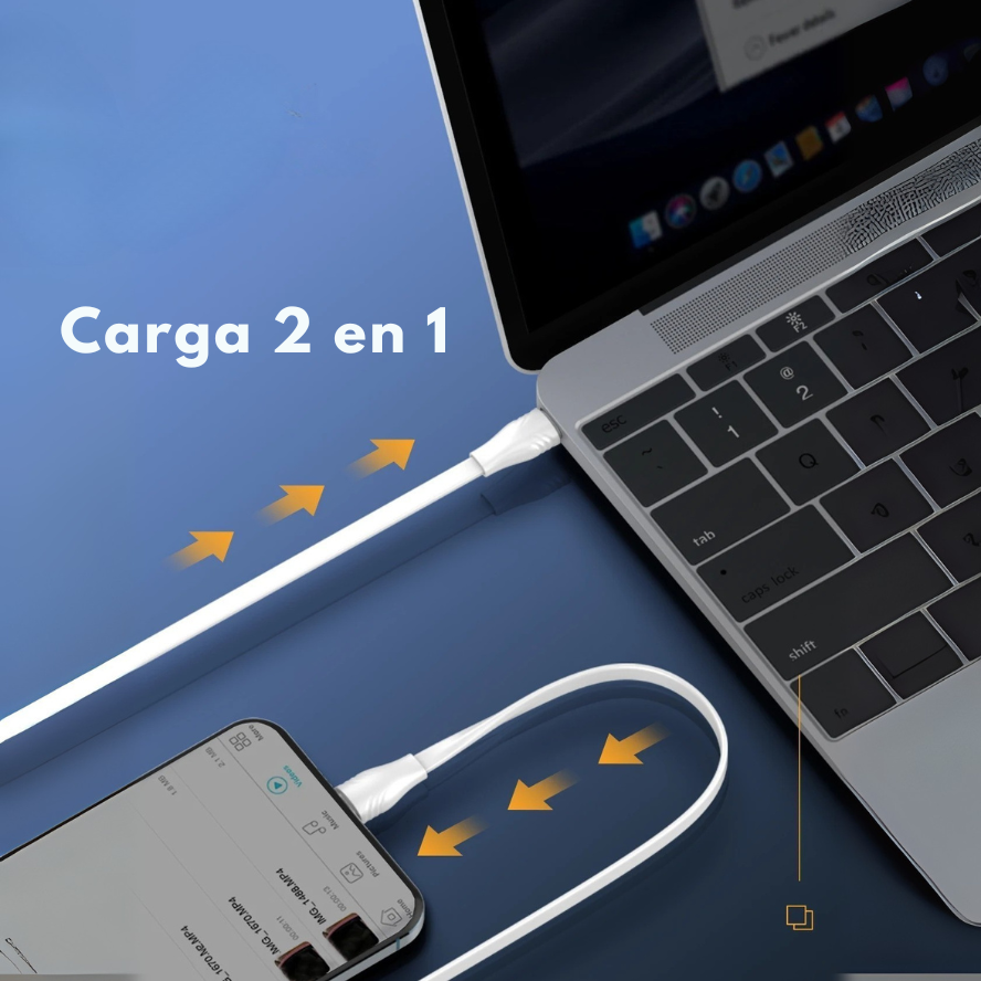 Cable USB LDNIO LS892 de 2 metros reforzado y compatible con carga rápida de hasta 25W