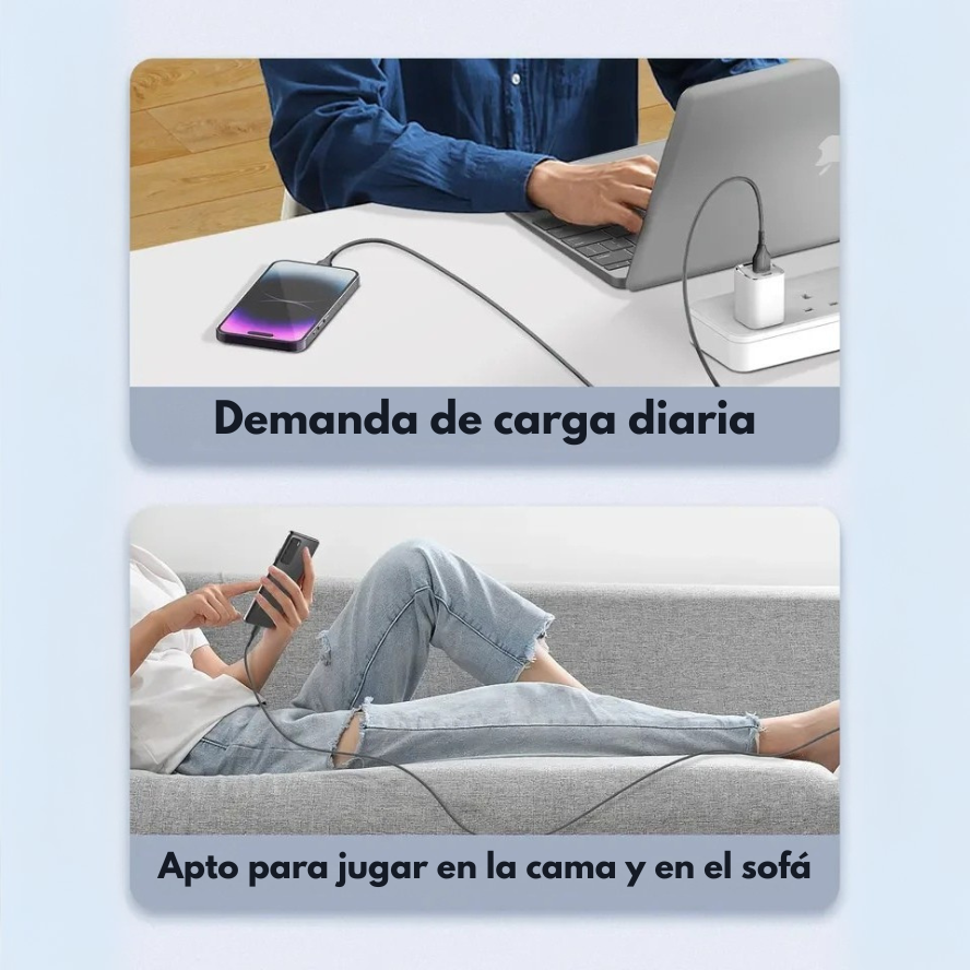 Cable Micro-USB de 1 metro LDNIO LS851 con conectores reforzados y carga rápida de 25W