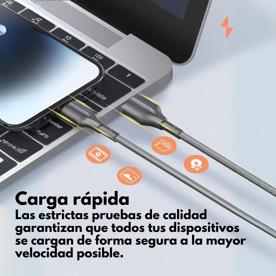 Cable Micro-USB de 1 metro LDNIO LS851 con conectores reforzados y carga rápida de 25W