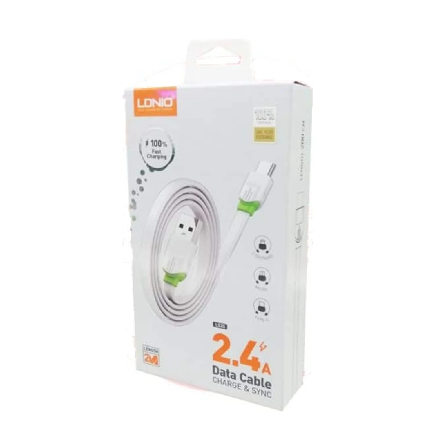 Cable USB-A a Micro-USB reforzado de 2 metros y 2.4A de carga rápida, ideal para celulares y dispositivos Android