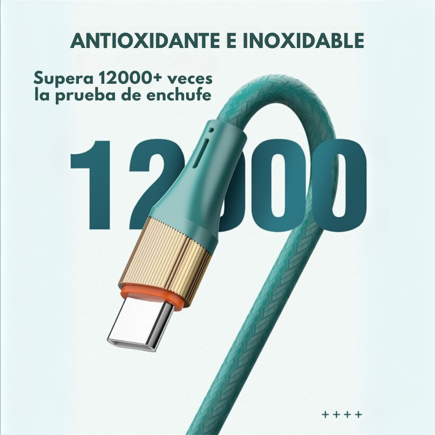 Cable USB reforzado LDNIO LS631 de 1 metro con tejido antienredos y carga rápida de 30W