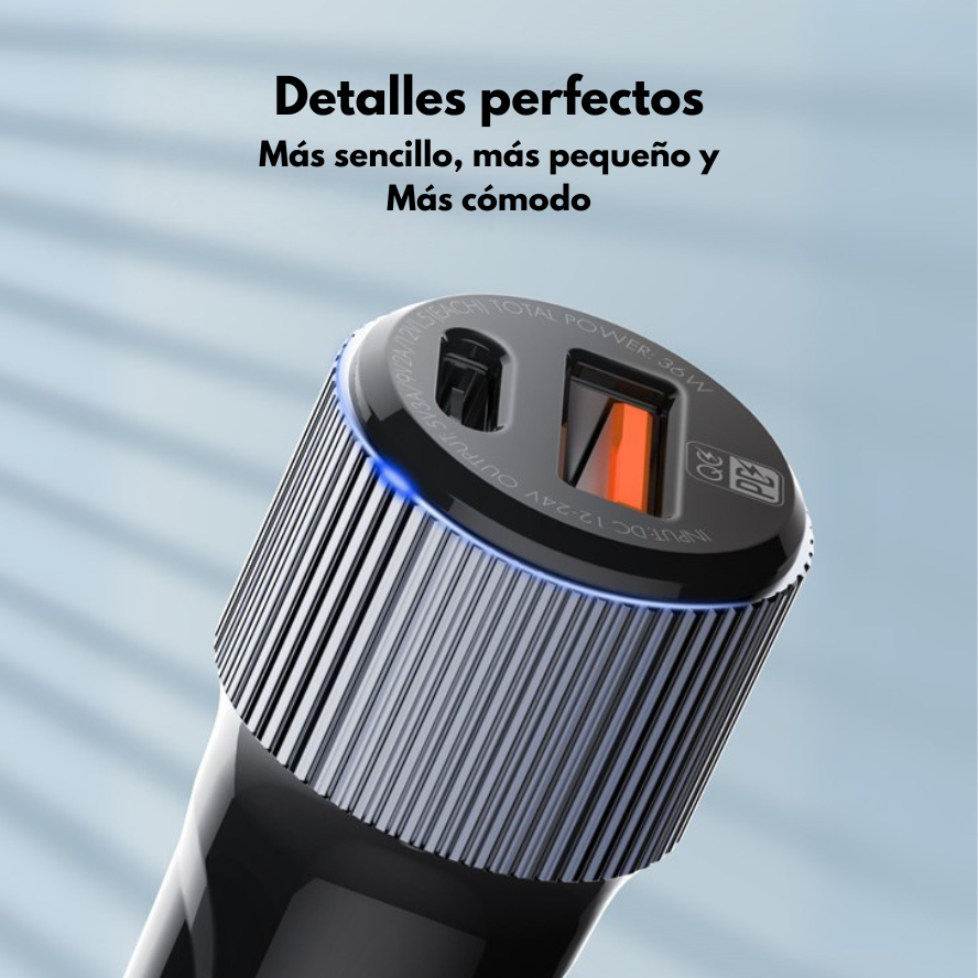 Cargador para auto LDNIO C510Q con carga rápida de 36W y puertos USB-C y USB-A, compatible con teléfonos y tablets – venta en Chile