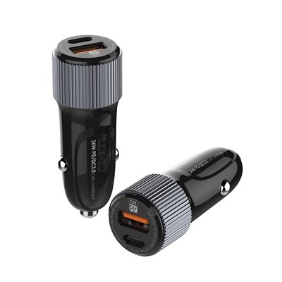 Cargador para auto LDNIO C510Q con carga rápida de 36W y puertos USB-C y USB-A, compatible con teléfonos y tablets – venta en Chile