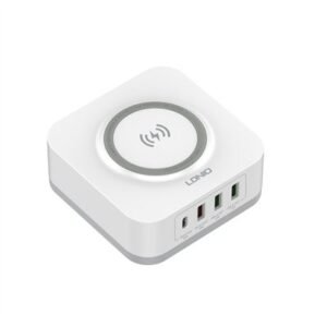 Estación de carga inalámbrica LDNIO AW004 5 en 1 con carga rápida de 32W, puertos USB y protección térmica – venta en Chile