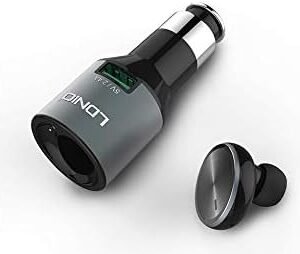 Cargador de auto LDNIO CM20 con auricular Bluetooth 4.0 manos libres y puerto USB 2.4A