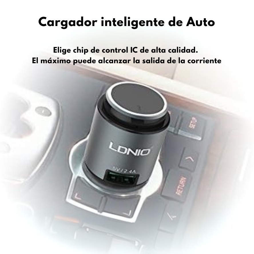 Cargador de auto LDNIO CM20 con auricular Bluetooth 4.0 manos libres y puerto USB 2.4A