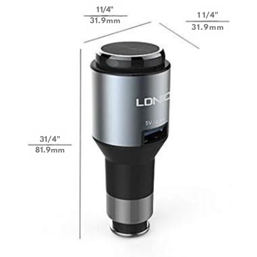 Cargador de auto LDNIO CM20 con auricular Bluetooth 4.0 manos libres y puerto USB 2.4A