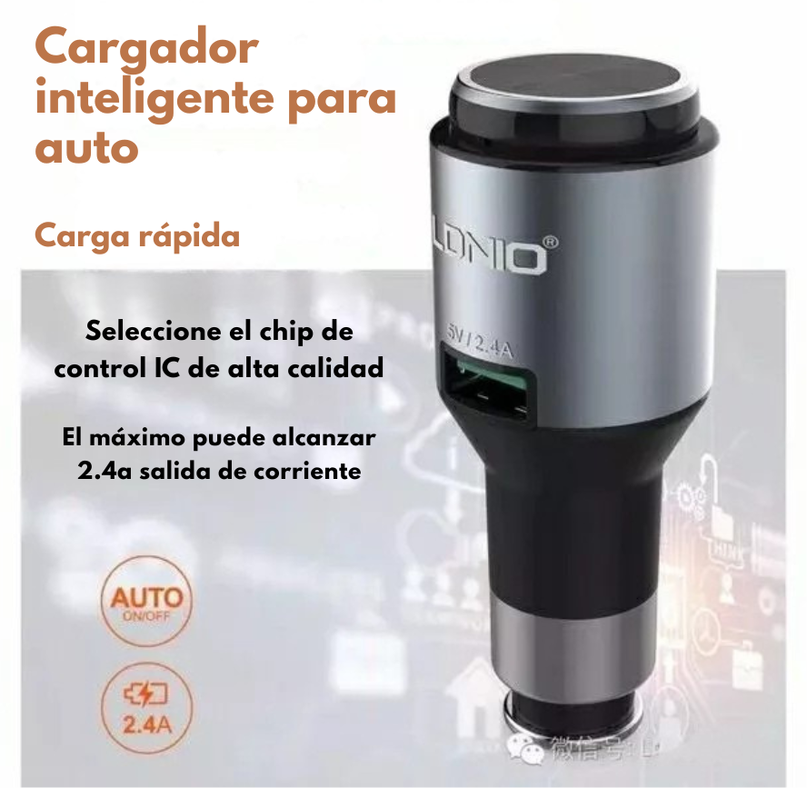 Cargador de auto LDNIO CM20 con auricular Bluetooth 4.0 manos libres y puerto USB 2.4A