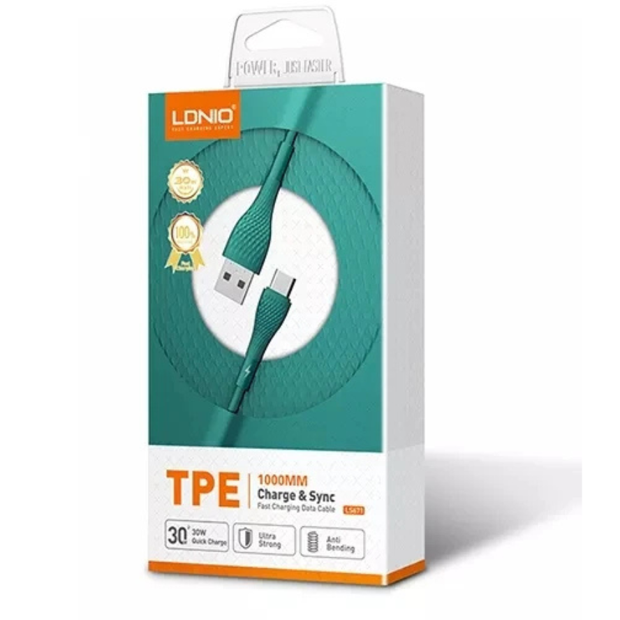 Cable de Carga Rápida 30W USB a Lightning | 2 Metros | LDNIO LS672