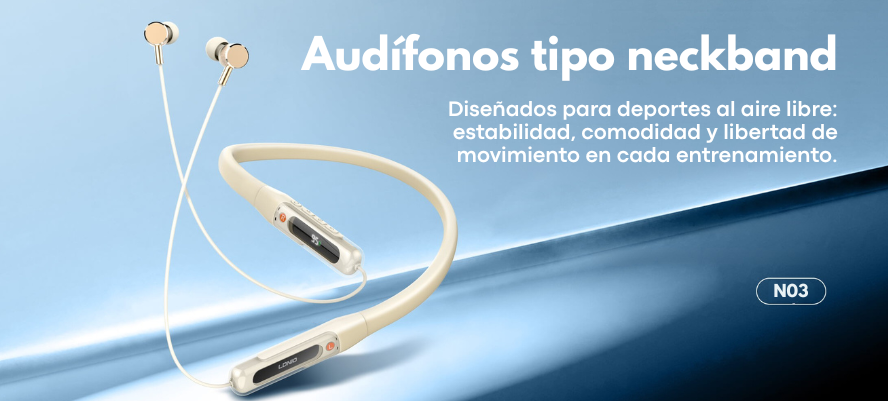 Audífonos neckband LDNIO N03 Bluetooth 5.3 con micrófono HD reducción de ruido batería 400mAh