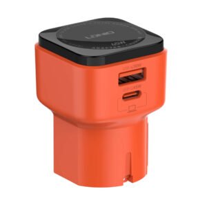 Cargador universal 45W LDNIO Q2420 USB-C con pines retráctiles internacionales para laptop y smartphone