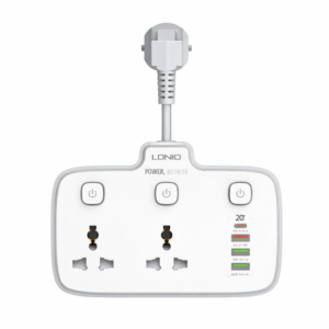 Alargador inteligente LDNIO SC2413 con carga rápida 20W PD y 6 dispositivos simultáneos