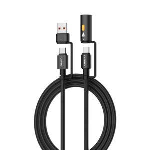 Cable multifuncional LDNIO LC18 65W con encendedor electrónico USB-C carga rápida trenzado