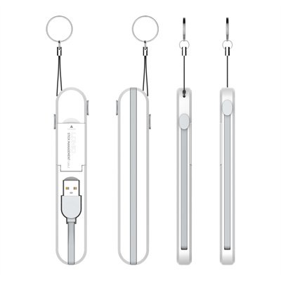 Cable 3 en 1 LDNIO LC130 con diseño tipo llavero, carga rápida de 3.8A y conectores Tipo-C, Lightning y Micro USB ideal para uso diario y viajes.