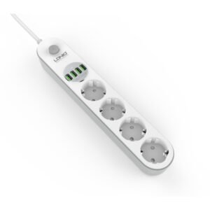 Alargador Inteligente 2500W con 4 Tomas + 4 Puertos USB | Carga Rápida 17W | LDNIO SE4432